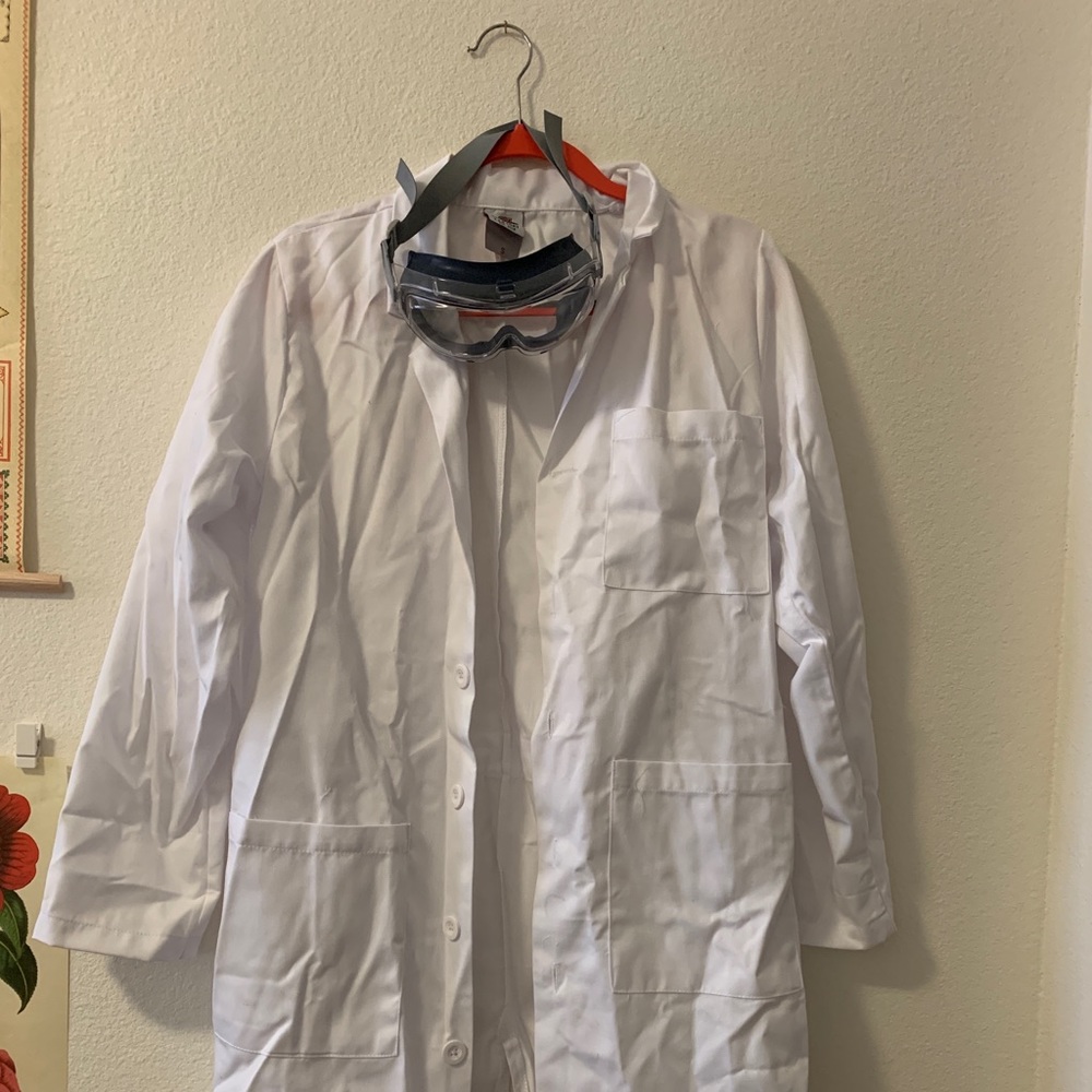 Lab coat and goggles